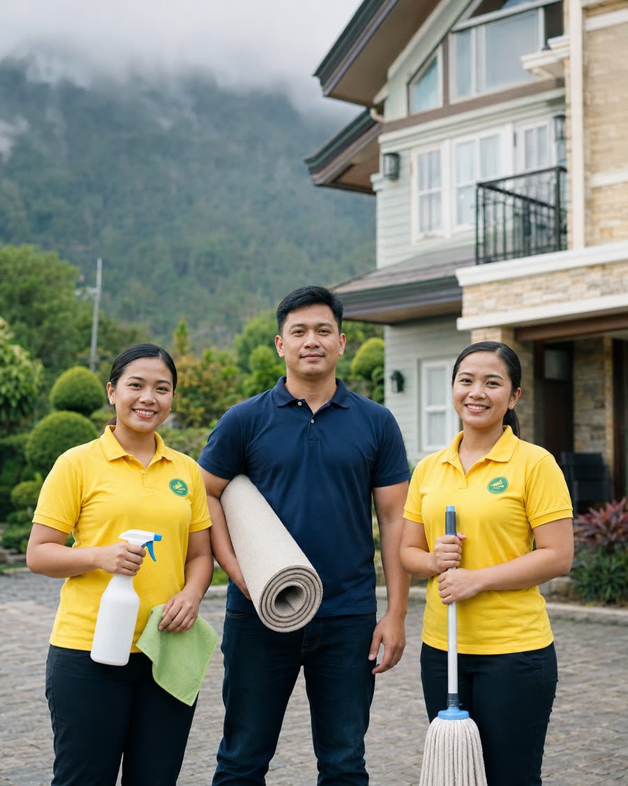Baguio Branch All Around Manpower cleaning team at work